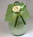 100% Soy Wax Candle Green- Tea Tree flower ribbon with pearl scented candle