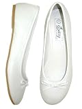 New Womens Ballerina Ballet Flats Shoes Leopard & Black (11, White 8500)