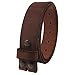 NPET Mens Leather Belt Full Grain Vintage Distressed Style Snap on Strap 1 1/2