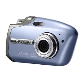 Olympus �[mju:]-mini Digital S - Appareil photo num�rique - 5,0 M�gapixels - Bleu lagon - N2128792