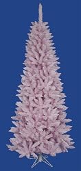 4.5' Flocked Cupcake Pink Artificial Spruce Slim Christmas Tree - Unlit