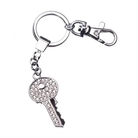 Accessories By Park Lane, K2877,  Key Shaped  Keyring /Bag Charm With   Crystal Stones