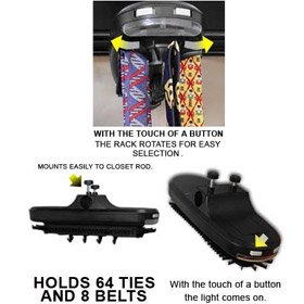 Motorized Revolving Rack black plastic Tie Rack