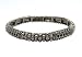 Bracelet - B139 - Antique Silver Tone Metal & Crystal Stones - Stretch ~ Jet Black