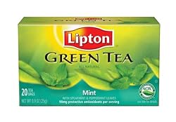 Lipton Green Tea, Mint Flavor, Tea Bags, 20-Count Boxes (Pack of 6)
