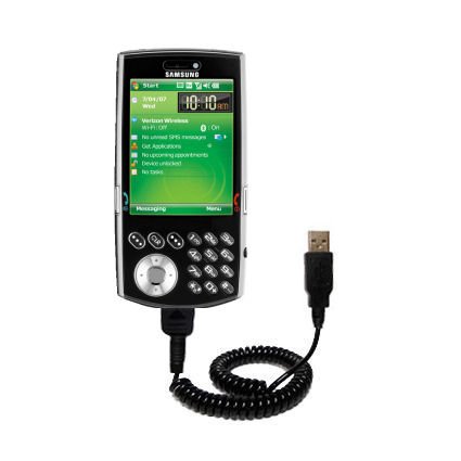 Coiled Power Hot Sync and Charge USB Data Cable w/ Tip Exchange for the Samsung SCH-i760 - Gomadic Brand