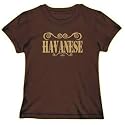 T-Shirt Womens Brown " Havanese - ORNAMENTS / URBAN STYLE " Dogs