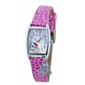 Pink Cookie Ladies Watch PCL-0003 with Silver Dial and Pink Leather Strap