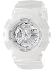 Casio Womens BA-110-7A2CR Baby-G Silver-Tone Analog-Digital Display and Translucent Resin Strap Watch