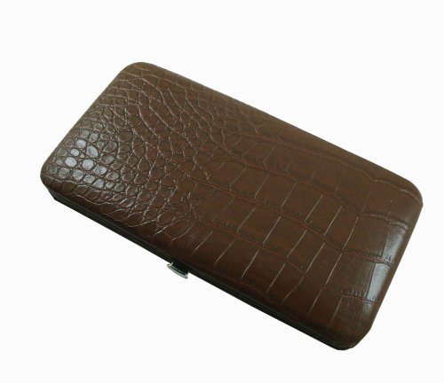 WOMEN FLAT WALLET CLUTCH BY DESIGNSK (Crocodile Brown)
