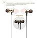 Bluetooth Headset, Sweatproof V4.0 Wireless Bluetooth Earphones In-Ear Noise Cancelling Headphones Earbuds with Microphone & Stereo for Running Sports with Magnet Attraction (Golden)