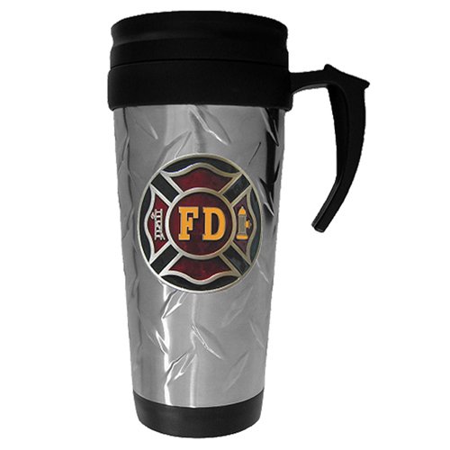 Firefighter Textured Travel Mug