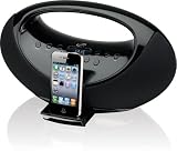 iLive IBP301B Portable Boombox with Docking Station for iPhone,iPod and Digital Tune FM Stereo Radio, Black