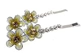 Yellow Double Flower Hair Clip Barrette