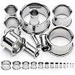 316 Surgical Steel Double Flared Flesh Tunnels 1 1/4" (32mm) - Sold as a Pair