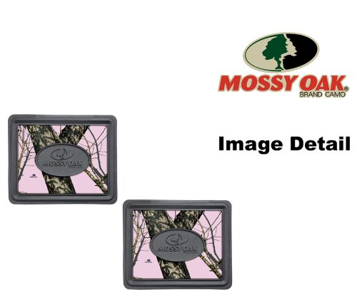 Mossy Oak Infinity Pink Camo Print Logo Camo Car Truck SUV Rear Seat Utility Heavy Duty Trim-to-Fit Rubber Floor Mats - PAIR