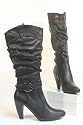Ausgefallener Langschaft Stiefel schwarz