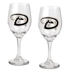 Arizona Diamondbacks 2pc Wine Glass Set - Primary Logo MLB Baseball