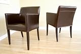 Wholesale Interiors 040-J001-Dark BRN Leather Arm Chair