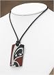J-Steel by Fyn Studios Black and Red Enamel Beijing Opera Mask Pendant JSF-843332000863