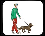 Decorated Mouse Pad with man, seeing-eye, body, individuals, blind, individual, mammal, humans, person, dog, human, persons, guide, people, pet, animal, canine