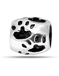 Sterling Silver Paw Print Bead