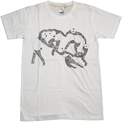 Kai3 Men's Graphic T-Shirt Dancing Pandas Large White