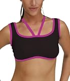 Body Up Women's Sweetheart Bra Top,Black/Pink,Small