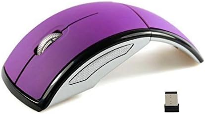 Ou Mad USB Wireless 2.4GHz Arc Folding Mouse for Laptop Tablet PC - Purple