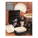 Melamine Bowl, Milano Series, 1 qt., 8" Diameter x 2.25" Deep - White - White