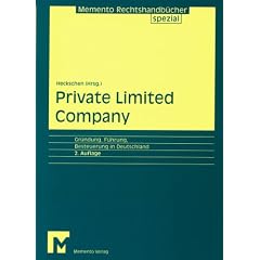 Private Limited Company. Gr�ndung, F�hrung, Besteuerung in Deutschland