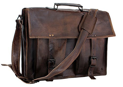 Artandcraft leather laptop crossover messenger bag, 16-…