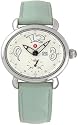Michele CSX Blue Steel Mint Green Strap Ladies Watch MWW03E000018