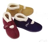 Ladies Dunlop Faux Suede Bootee Slippers Wide Fitting sizes 3 to 8