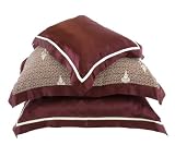 100% Silk Duvet Cover and matching Sham - Burgundy print
