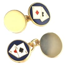 Hard Gold plated Poker chain cufflinks
