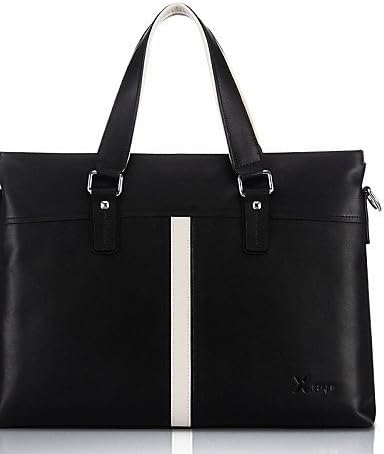 X.BNJ 1198-1 Men Briefcase Genuine Leather Men Business Handbag Vintage Top Layer Cowhide Messenger Shoulder Bags , blue