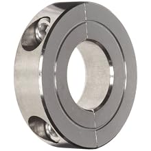 Climax Metals H2C-050-S Shaft Collar, Two Piece, Clamp Style, Stainless Steel, 1/2" Bore, 1 1/4" OD, 3/8" Width