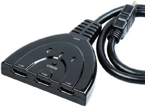 Esamconn HDMI Switch/Switcher 3 ports 3x1 Switch hub with Fixed Pigtail Cable Supports Full HD 1080P 3D,HD Audio