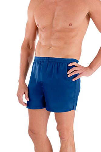Men's Silk Dress Boxers -The Board Room (Royal Blue, Large) Best Sleepwear for Men MS6102-RYB-L