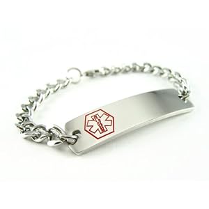Pre Engraved - Alzheimers Medical Alert ID Bracelet, Curb Chain