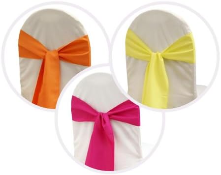 10 pcs Polyester CHAIR SASHES Bows Ties Wedding - 25 colors