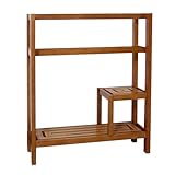 Elite Home Fashions Tiki Collection Rubber-Wood Towel Holder, Natural