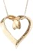 14k Gold over Sterling Silver A Mother Holds Her Childs Hand For A Short While and Their Hearts Forever Open Heart Pendant Necklace, 18 