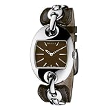 Gucci Women`s YA121310 Marina Chain Medium Steel and Camel Leather Bangle Watch