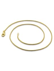 14K Gold Plated Sterling Silver Snake Chains 1.2mm (16", 18" 20" 22" 24" 30" Inch Lengths)