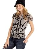 L8er Printed Short-Sleeve Smocked Top