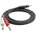 PYLE-PRO PCBL43FT6 12-GAUGE 3.5MM MALE STEREO TO DUAL 1/4'' FEMALE MONO Y-CABLE ADAPTER, 6 FT