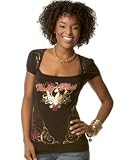 Baby Phat - Baby Phat Plus Sizes Puff-Sleeve Square-Neck Logo Tee
