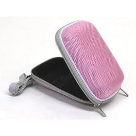 Pink Hard Carry Case for Compact Pink Digital Cameras within 105x70x40mm